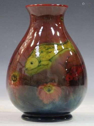 A Moorcroft flambé baluster vase