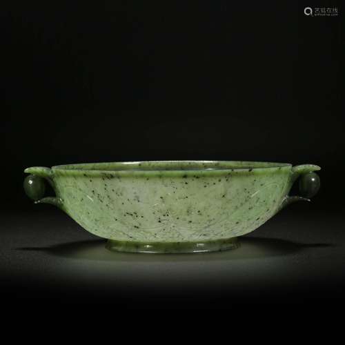 Qing Dynasty of Before,Hetian Jasper Ruyi Er Bowl