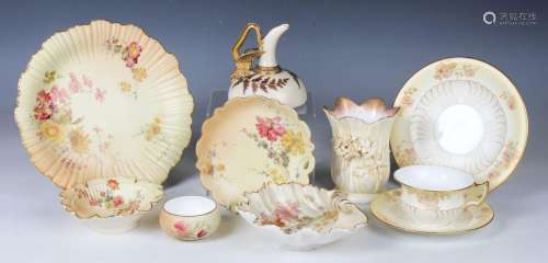 Five pieces of Royal Worcester blush ivory porcelain