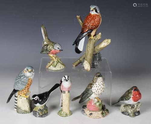 Seven bone china birds by Mack