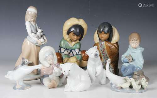 Two Lladro Gres porcelain figures
