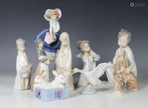 Eight Lladro porcelain figures
