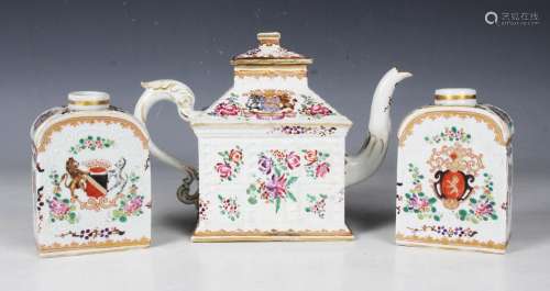 Two 'Samson' porcelain tea caddies