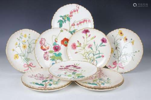 A set of ten Mintons botanical plates