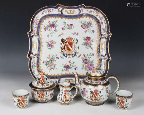 A Samson porcelain Chinese armorial style cabaret service
