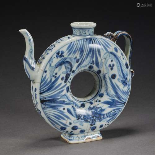 Ming Dynasty of Before,Blue and White Moon Holding Pot