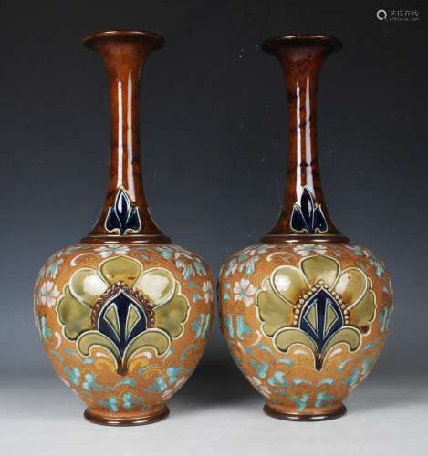 A large pair of Royal Doulton Slaters Patent stoneware bottl...