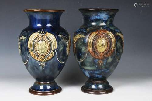 A pair of Royal Doulton stoneware vases