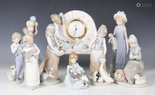 Eight Lladro figures