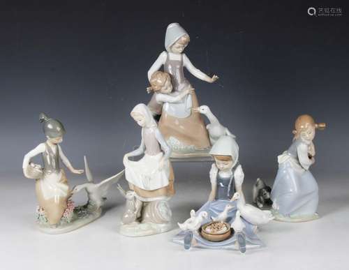 Five Lladro figures