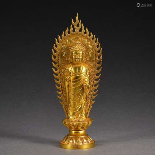 Ming Dynasty of Before,Golden Buddha Standing Statue