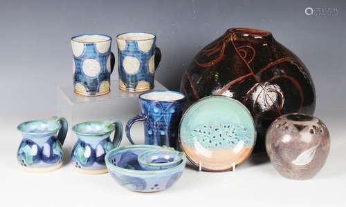 A large collection of studio pottery