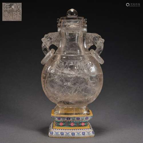 Qing Dynasty,Crystal Beast Head Appreciation Bottle