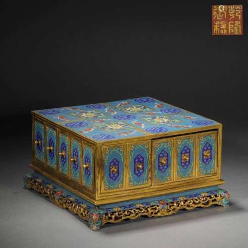 Qing Dynasty,Cloisonne Flower Jewelry Box