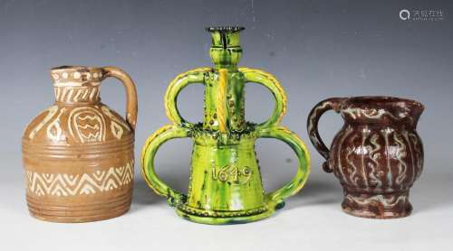 Three pieces of E. Bingham Castle Hedingham pottery