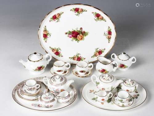 A Royal Albert Old Country Roses pattern miniature tea-for-t...