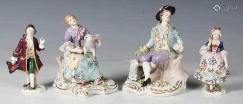 A pair of Sitzendorf porcelain figures