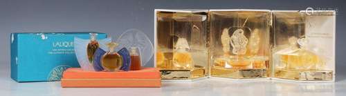 A set of three Lalique Les Flacons Collection miniature perf...