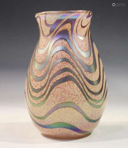 A Peter St. Clair iridescent studio glass vase