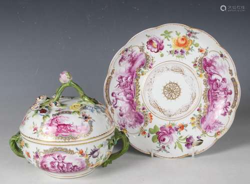 A Carl Thieme Potschappel Meissen style écuelle