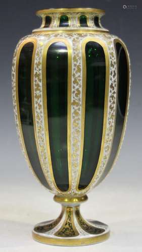 A Bohemian glass vase