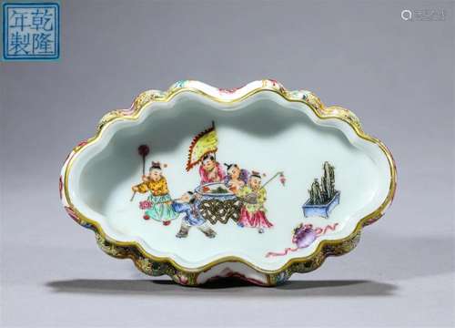 "Qianlong year" pasteled window landscape infant p...