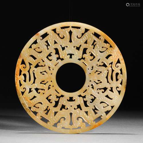 Ming Dynasty of Before,Hetian Jade Beast Pattern Wall