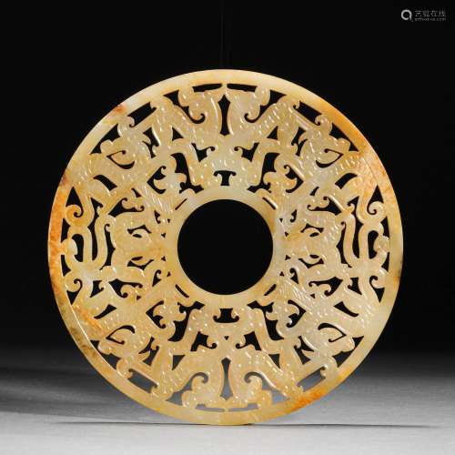 Ming Dynasty of Before,Hetian Jade Beast Pattern Wall