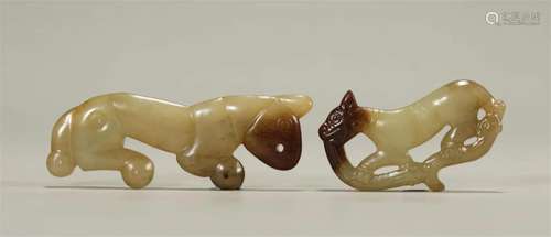 A group of prairie culture jade ornaments