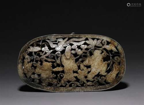 Inlaid with Liao Jin jade brand