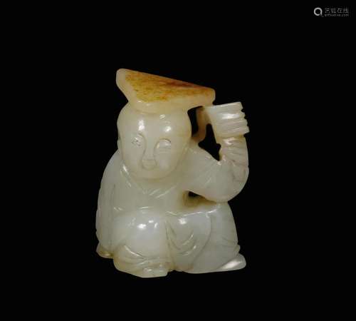 Qing Dynasty and Tian jade seed material boy