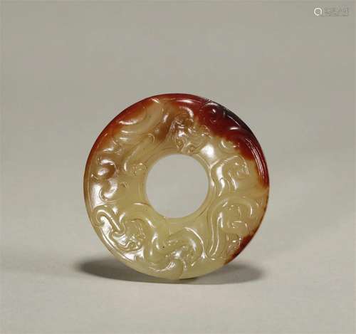 Han Dynasty dragon pattern jade bi