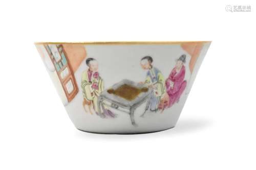Chinese Famille Rose Cup w/ Figures,19th C.