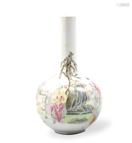 Small Chinese Famille Rose Globular Vase,19th C.