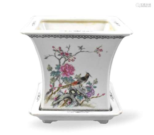 Chinese Famille Rose Planter w/ Tray, ROC Period