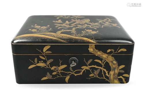 Japanese Gilt Lacquered Writing Box, Meiji Period