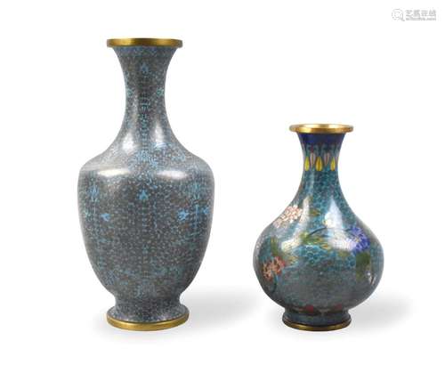 2 Chinese Cloisonne Vase, ROC Period