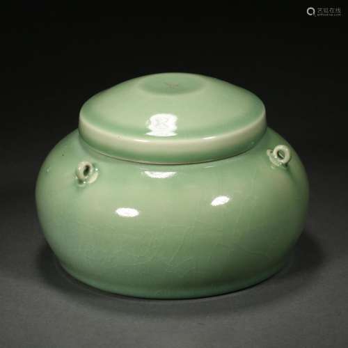 Qing Dynasty,Monochrome Glaze Three-Ear Jar
