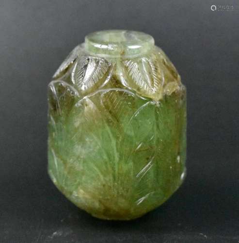 Chinese Crystal Carved Snuff Bottle,Qing Dynasty