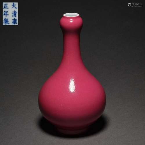 Qing Dynasty,Bean Red Garlic Bottle