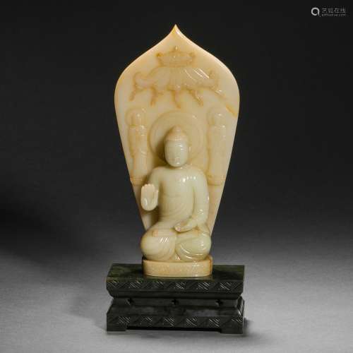 Ming Dynasty or Before,Hetian Jade Buddha Statue