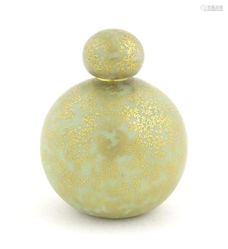 A Royal Worcester scent bottle of globular form decorated wi...