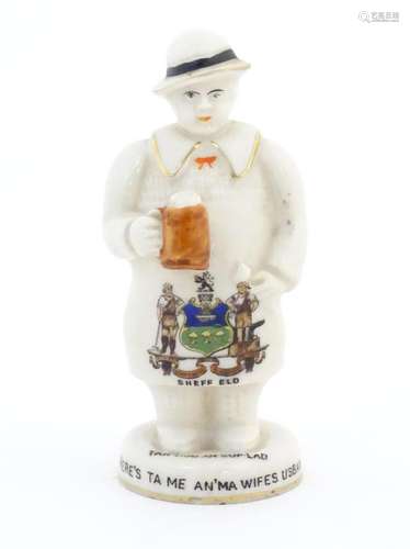 A Carlton China crested ware model of a Yorkshireman, bearin...