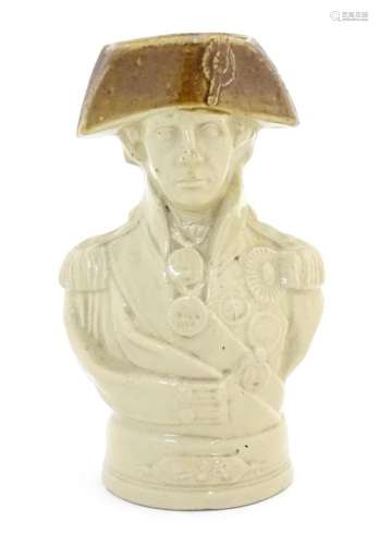 A salt glazed character jug modelled as the bust of Admiral ...