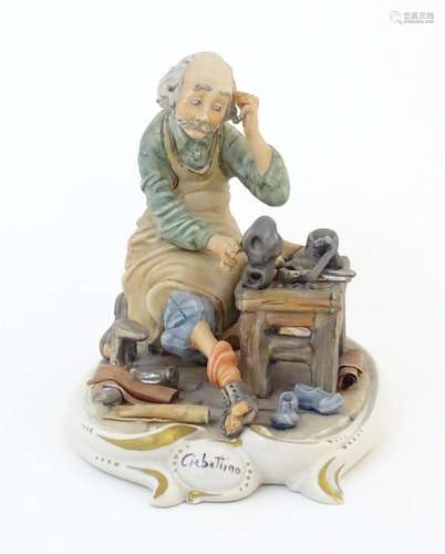 An Italian Capodimonte model of a Ciabattino / Cobbler, titl...