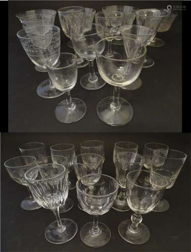 Glass: an assortment of 19thC drinking glasses, to include a...