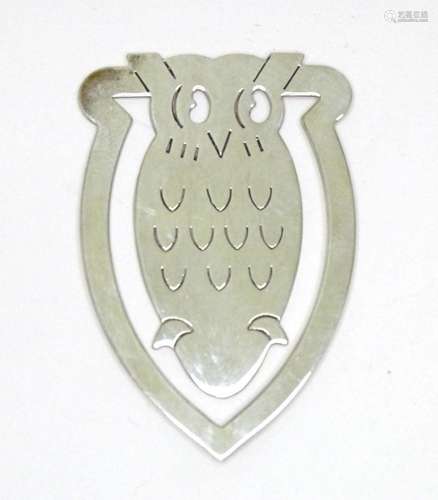 A silver bookmark modelled as an owl hallmarked Birmingham 1...