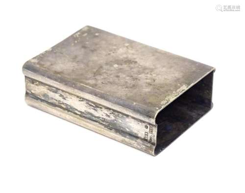 A white metal match box sleeve. Approx. 2 1/4" x 1 1/2&...