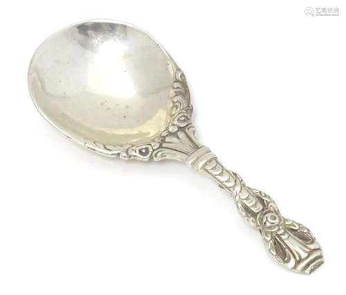 A Continental .800 silver caddy spoon. Approx. 3 1/4" l...