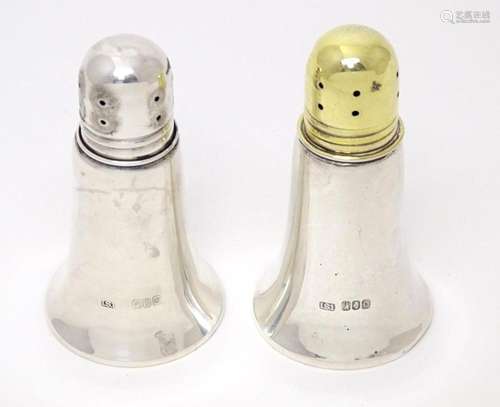 An Irish silver two piece cruet set hallmarked Dublin 1980, ...